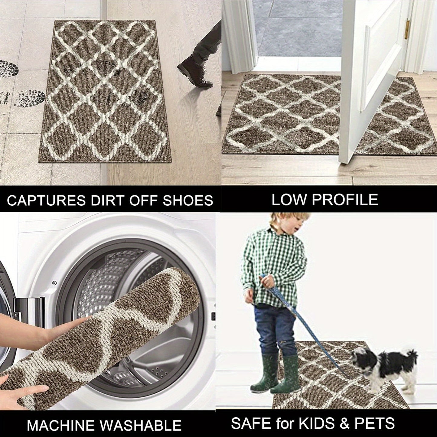 Large Non Slip Door Mat Large Door Mats Indoor Washable Front Door Mat Non Slip Water Absorbent Entryway Rug Doormat Indoor Entrance Entry Rug Floor Mat for Home Garage Kitchen